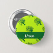 Groen oakboompatroon ronde button 5,7 cm (Voorkant /achterkant)