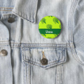 Groen oakboompatroon ronde button 5,7 cm (In situ)
