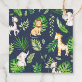 Groen Oerwoud Dieren Baby shower 1e Verjaardag Bedankjes Labels (Achterkant)