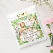 Groen Oerwoud Dieren Baby shower 1e Verjaardag Bedankzakje (Gezegeld)