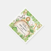 Groen Oerwoud Dieren Baby shower 1e Verjaardag Servet (Hoek)