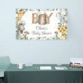 Groen Oerwoud Dieren Baby shower Achtergrond Spandoek (Beurs)