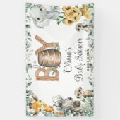 Groen Oerwoud Dieren Baby shower Achtergrond Spandoek (Verticaal)