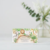 Groen Oerwoud Dieren Baby shower Boeken voor Baby Informatiekaartje (Staand voorkant)