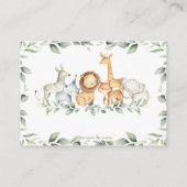 Groen Oerwoud Dieren Baby shower Breng een boek Informatiekaartje (Achterkant)