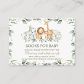 Groen Oerwoud Dieren Baby shower Breng een boek Informatiekaartje (Voorkant)