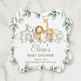 Groen Oerwoud Dieren Baby shower Dank u Favo Bedankjes Labels