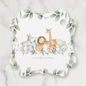 Groen Oerwoud Dieren Baby shower Dank u Favo Bedankjes Labels (Achterkant)
