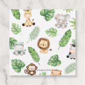Groen Oerwoud Dieren Baby shower Dank u Favo Bedankjes Labels (Achterkant)