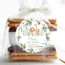 Groen Oerwoud Dieren Baby shower Dank u