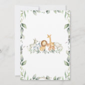 Groen Oerwoud Dieren Baby shower Verjaardag Th Bedankkaart (Achterkant)