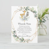 Groen Oerwoud Dieren Doop Dank u kaart (Staand voorkant)