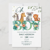 Groen Oerwoud Dieren Oh Boy Safari Baby shower Kaart (Voorkant)