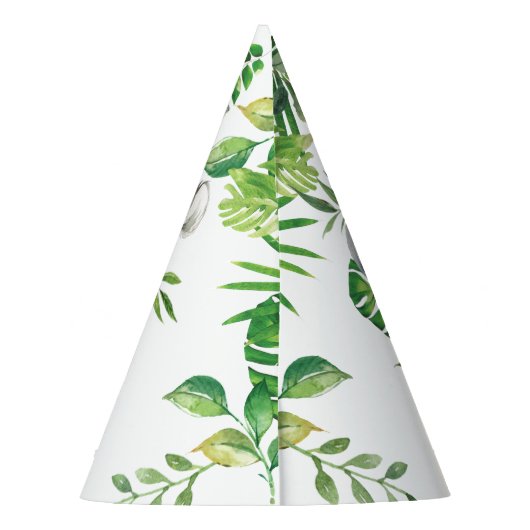 Groen Oerwoud Dieren Safari 1e Verjaardag Kegel Feesthoedjes (Achterkant)