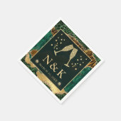 Groen Oerwoud Dierenafdrukken Glitter Agate Weddin Servet (Hoek)