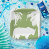 Groen oerwoud papieren bordje (Feest)