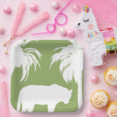 Groen oerwoud papieren bordje (Feest)