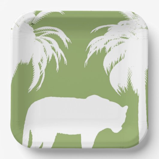 Groen oerwoud papieren bordje (Voorkant)