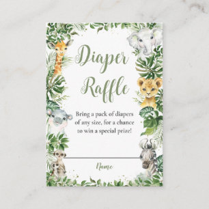 Groen Oerwoud Safari Dieren Baby Luierloof Informatiekaartje