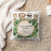 Groen Oerwoud Safari Dierlijke Geboorte Stats Kwek Kussen (Deken)