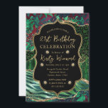 Groen Oerwoud Safari Glitter Agate 21st Birthday Kaart<br><div class="desc">Een prachtig elegant groen en goudglitteragaat Oerwoud Safari achtergrond met luipspikkels,  zebrastrepen,  palmbladeren en bloemen en een  lijst</div>