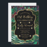 Groen Oerwoud Safari Glitter Agate 21st Birthday Kaart<br><div class="desc">Een prachtig elegant groen en goudglitteragaat Oerwoud Safari achtergrond met luipspikkels,  zebrastrepen,  palmbladeren en bloemen en een  lijst</div>