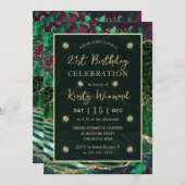 Groen Oerwoud Safari Glitter Agate 21st Birthday Kaart (Voorkant / Achterkant)