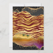 Groen Oerwoud Safari Glitter Agate Wedding Kaart (Achterkant)