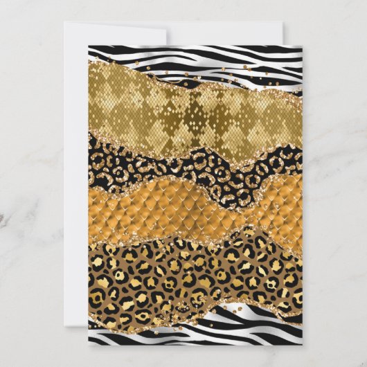 Groen Oerwoud Safari Glitter Agate Wedding Kaart (Achterkant)