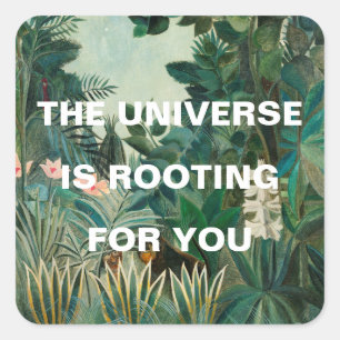 Groen Oerwoud schilderend universum draait Vierkante Sticker