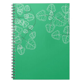 Groen of Cyaan Bladerenpatroon Notitieboek