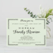 Groen of een kleur familie reünie uitnodiging (Staand voorkant)
