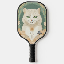 Groen-ogige kat gepersonaliseerde pickleball paddl paddle