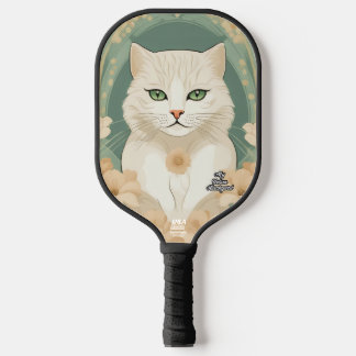 Groen-ogige kat gepersonaliseerde pickleball paddl paddle