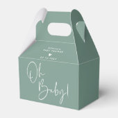 Groen Oh Baby Modern Boho Baby shower Bedankdoosjes (Achterkant)