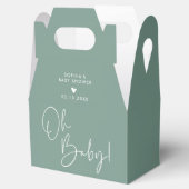 Groen Oh Baby Modern Boho Baby shower Bedankdoosjes (Geopend)