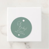 Groen Oh Baby Modern Boho Baby shower Bedankjes Labels (In situ)