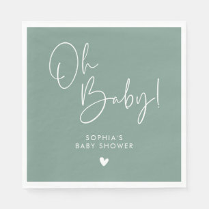 Groen Oh Baby Modern Boho Baby shower Servet