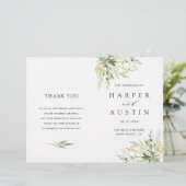 Groen olieveld Botanical Folded Wedding Programme (Staand voorkant)