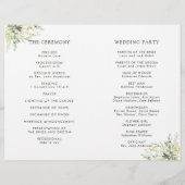 Groen olieveld Botanical Folded Wedding Programme (Achterkant)
