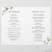 Groen olieveld Botanical Folded Wedding Programme (Achterkant)