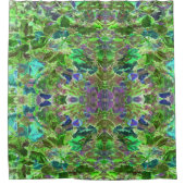 Groen olievloeiingspatroon met Natuur Douchegordijn (Voorkant)