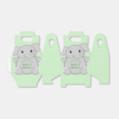 Groen olifant Baby shower Bedankdoosjes (Uitgevouwen)