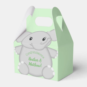 Groen olifant Baby shower Bedankdoosjes