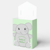 Groen olifant Baby shower Bedankdoosjes (Geopend)