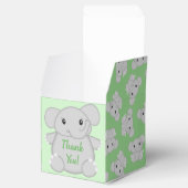 Groen olifant Baby shower Bedankdoosjes (Geopend)