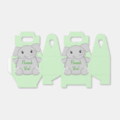Groen olifant Baby shower Bedankdoosjes (Uitgevouwen)