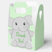 Groen olifant Baby shower Bedankdoosjes (Geopend)