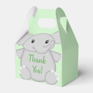 Groen olifant Baby shower Bedankdoosjes