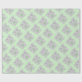 Groen olifant Baby shower Cadeaupapier (Vlak)